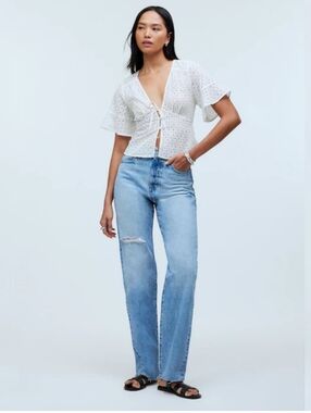 Madewell The Tall 90s Straight Ripped Jeans 27 Tall